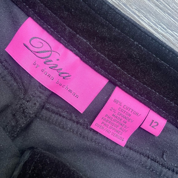 Diva Black Velvet Pants Size 12 - Picture 3 of 3
